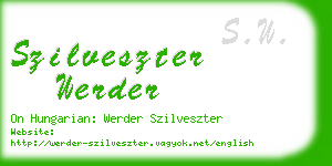 szilveszter werder business card